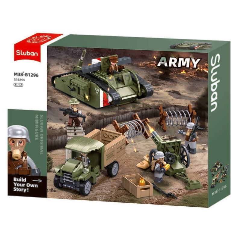 Afbeelding laden in galerijviewer, Sluban army aanvallende tank wwii - mark vs (m38-b1296)
