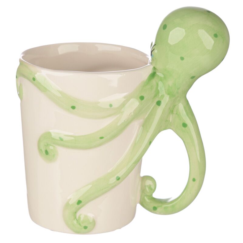 Afbeelding laden in galerijviewer, Lisa parker octopus gevormd handvat keramiek mok
