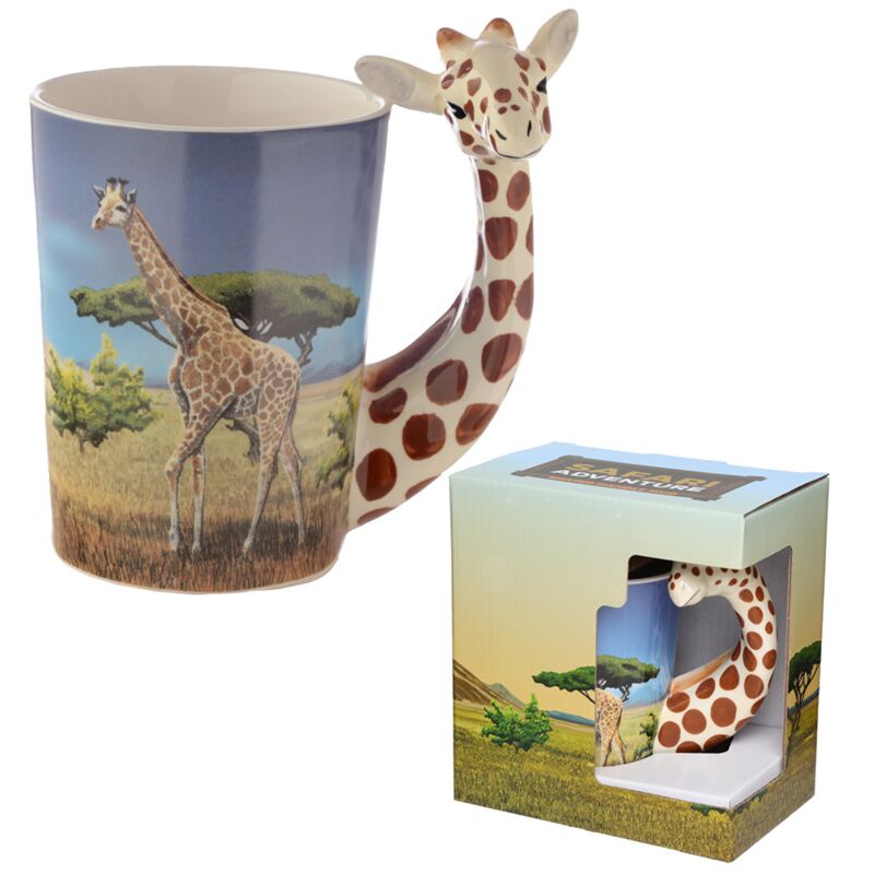 Afbeelding laden in galerijviewer, Giraffe - gevormd handvat keramiek mok
