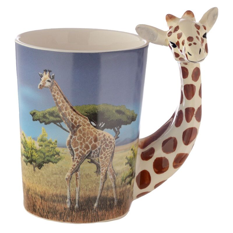 Afbeelding laden in galerijviewer, Giraffe - gevormd handvat keramiek mok
