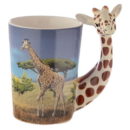 Giraffe - gevormd handvat keramiek mok