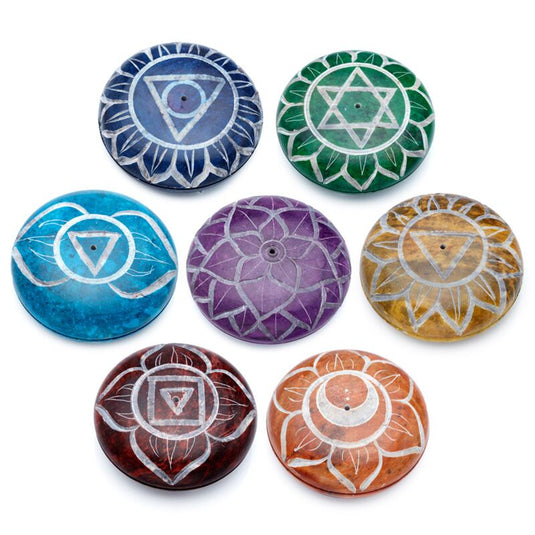 Zeepsteen chakra steen wierookhouder