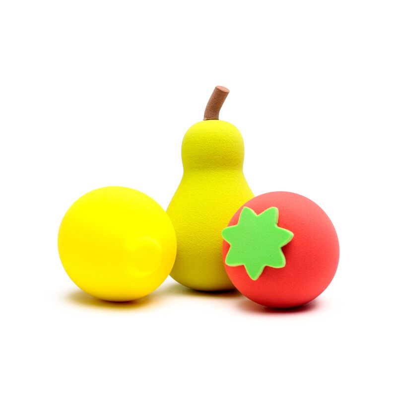 Afbeelding laden in galerijviewer, Zomerfruit set van 3 makeup sponsjes
