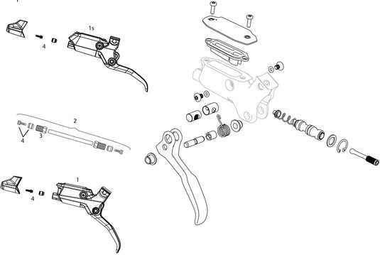 Sram bremshebel br.caliper matt black