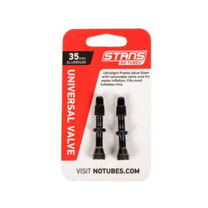 Stans stan's valve stem aluminium (pair) - universal, presta - black - 35mm