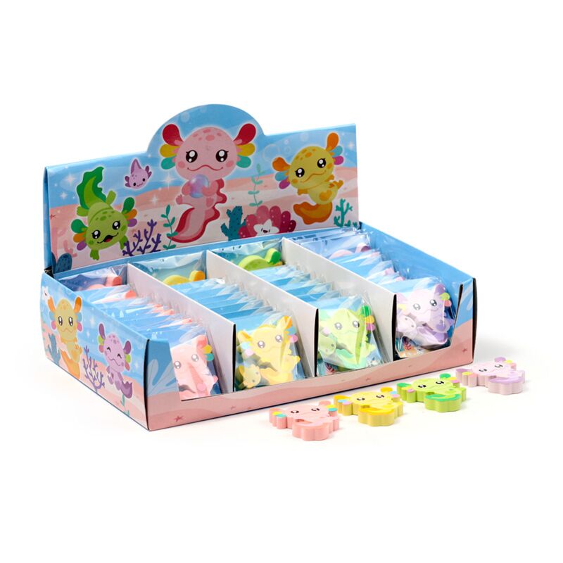 Afbeelding laden in galerijviewer, Set van 2 axolotl (salamander) gummen
