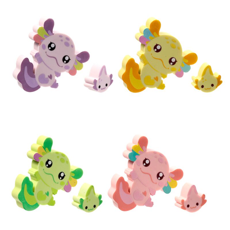 Afbeelding laden in galerijviewer, Set van 2 axolotl (salamander) gummen

