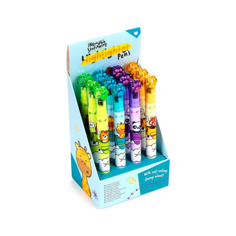 Afbeelding laden in galerijviewer, Adoramals wild 2-in-1 highlighter stempelwiel pen
