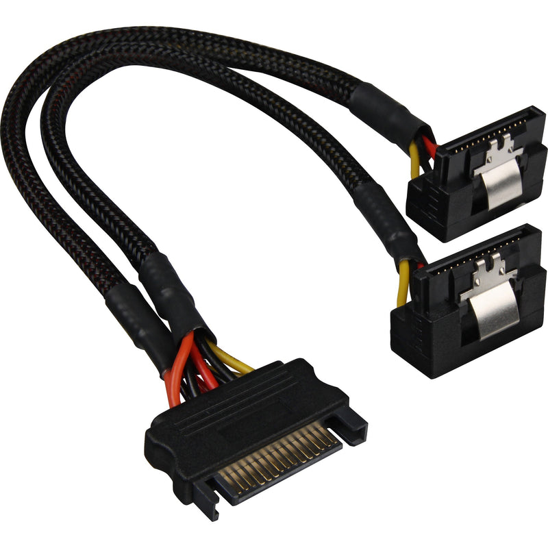 Afbeelding laden in galerijviewer, Sharkoon Sata YStroomadapter 90 graden, 0,20m
