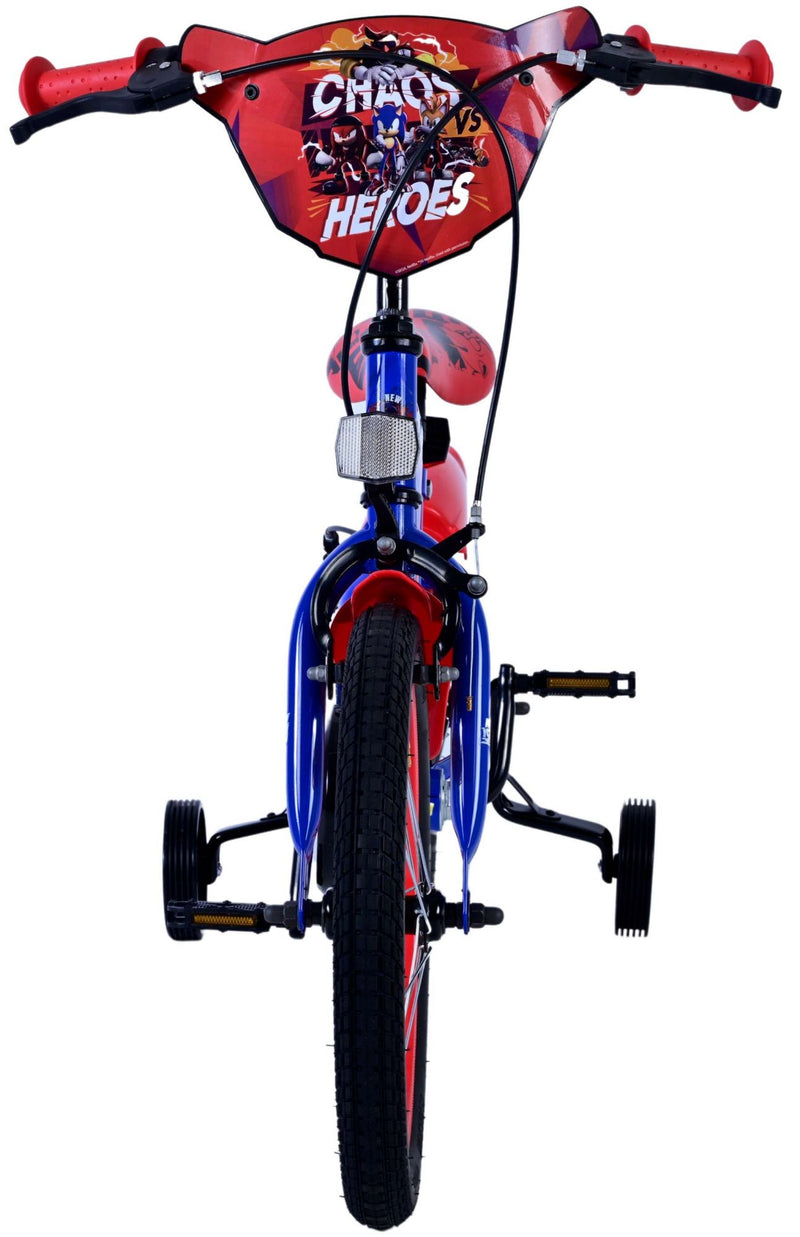 Afbeelding laden in galerijviewer, Sonic prime kinderfiets - jongens - 16 inch - blauw rood - twee handremmen
