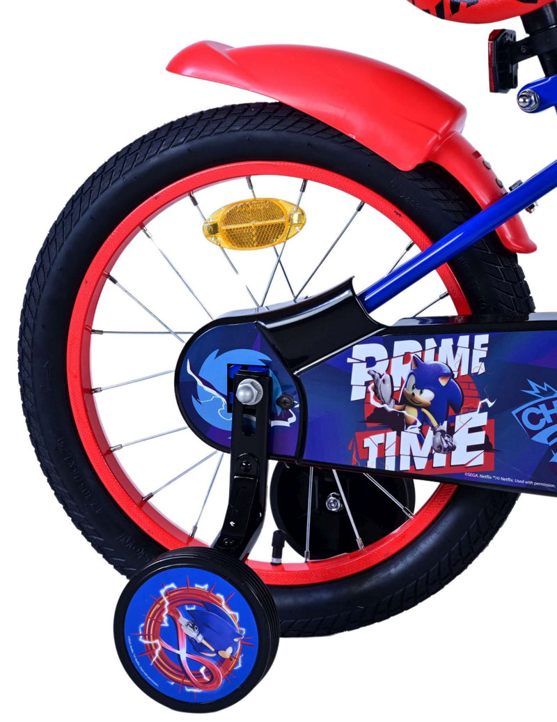 Afbeelding laden in galerijviewer, Sonic prime kinderfiets - jongens - 16 inch - blauw rood
