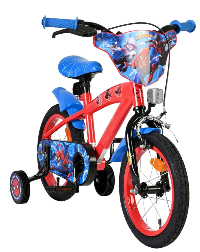Afbeelding laden in galerijviewer, Spiderman marvel spider-man kinderfiets - jongens - 14 inch - rood blauw
