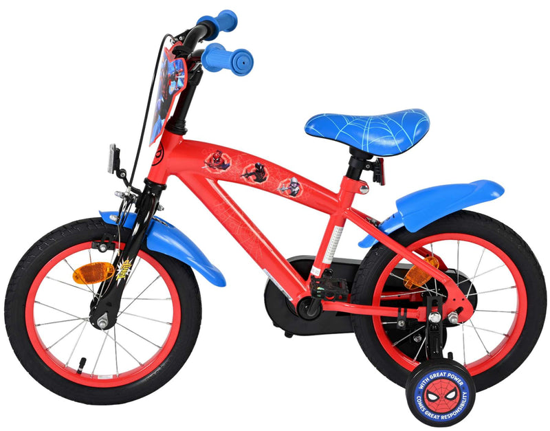 Afbeelding laden in galerijviewer, Spiderman marvel spider-man kinderfiets - jongens - 14 inch - rood blauw
