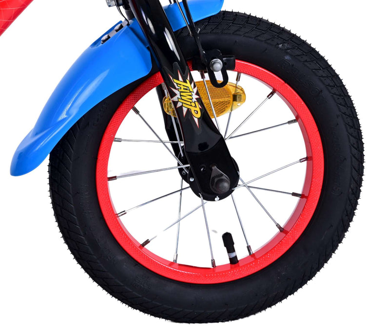 Afbeelding laden in galerijviewer, Ultimate Spider-Man Kinderfiets - Jongens - 12 inch - Blauw Rood - Twee handremmen

