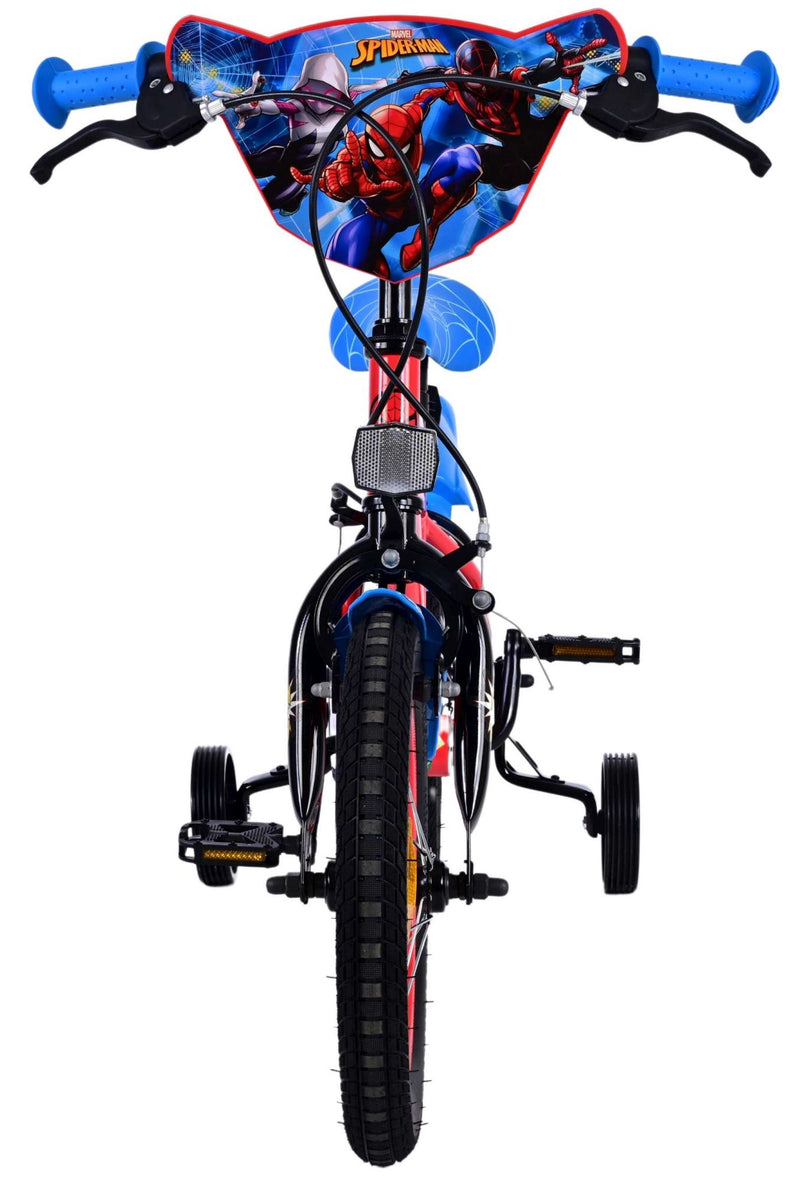 Afbeelding laden in galerijviewer, Spiderman ultimate spider-man kinderfiets - jongens - 14 inch - blauw rood - twee handremmen
