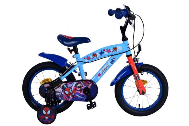 Afbeelding laden in galerijviewer, Spidey Kinderfiets - Jongens - 14 inch - Blauw - Twee handremmen
