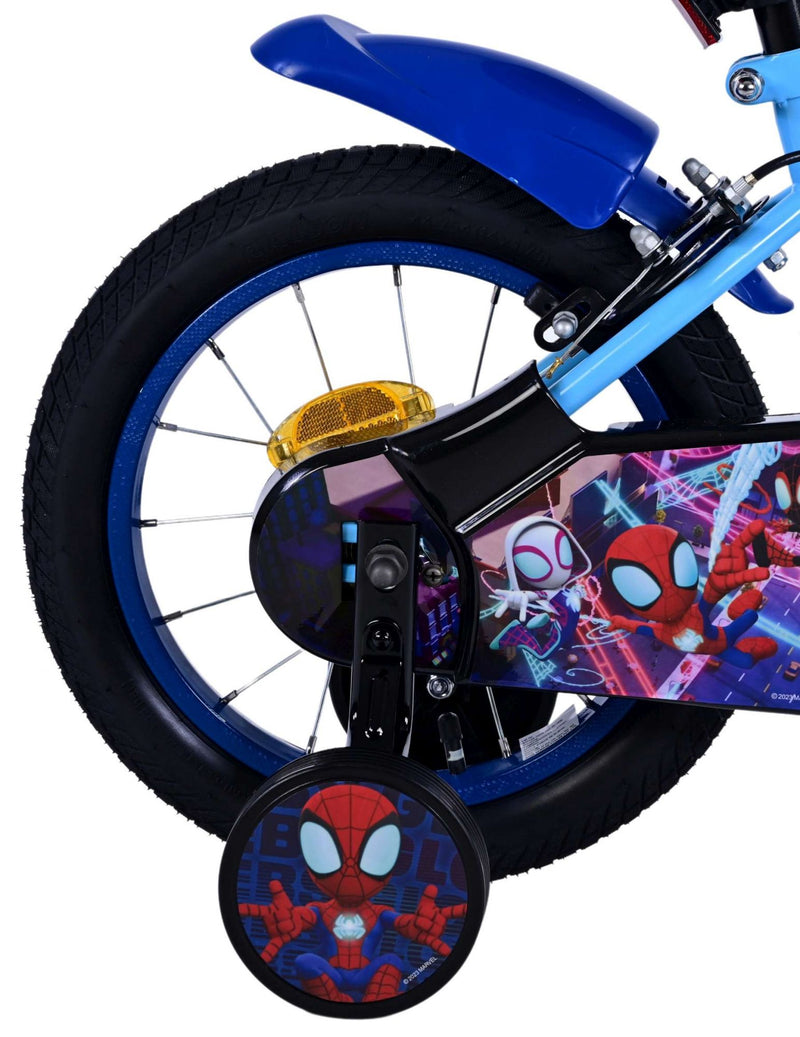 Afbeelding laden in galerijviewer, Spidey Kinderfiets - Jongens - 14 inch - Blauw - Twee handremmen
