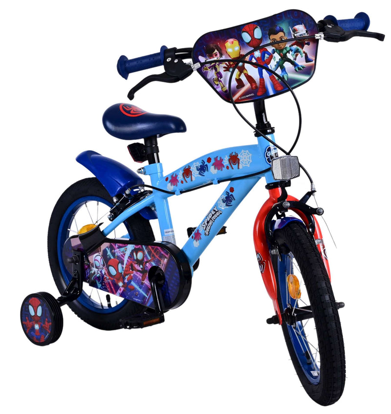 Afbeelding laden in galerijviewer, Spidey Kinderfiets - Jongens - 14 inch - Blauw - Twee handremmen
