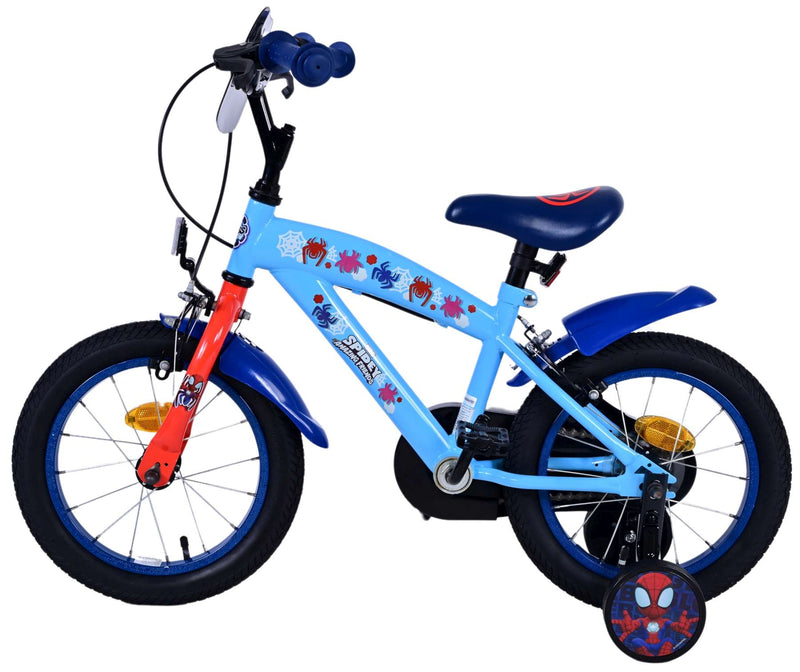 Afbeelding laden in galerijviewer, Spidey Kinderfiets - Jongens - 14 inch - Blauw - Twee handremmen
