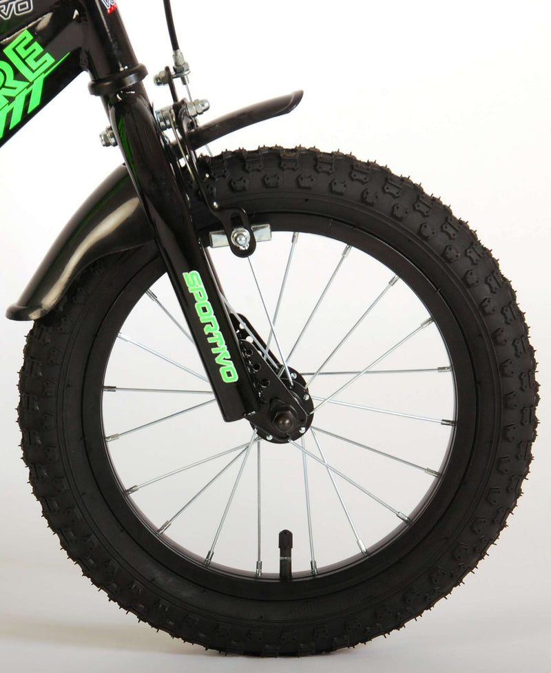 Afbeelding laden in galerijviewer, Volare Sportivo Kinderfiets Jongens 14 inch Neon Groen Zwart 95% afgemonteerd
