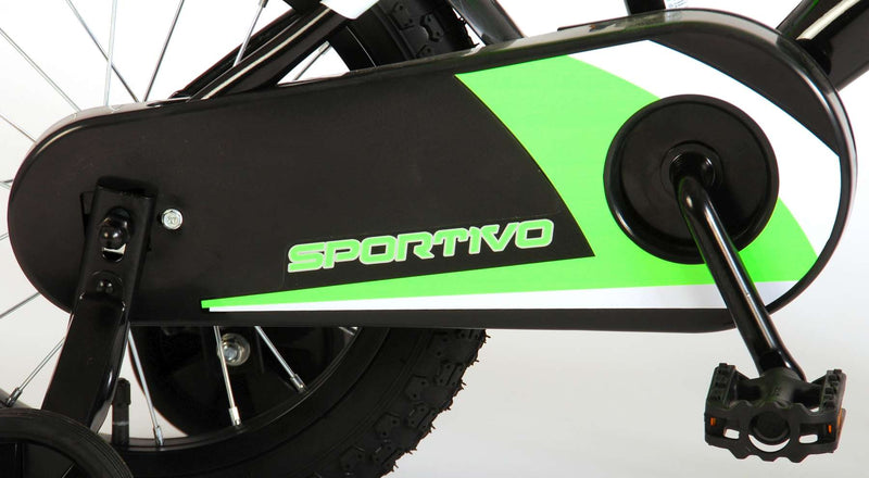 Afbeelding laden in galerijviewer, Volare Sportivo Kinderfiets Jongens 14 inch Neon Groen Zwart 95% afgemonteerd
