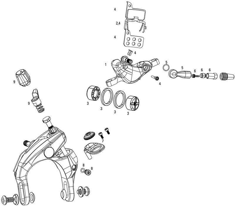 Afbeelding laden in galerijviewer, Sram schijfrem force 22 force cx1 br.lever for.22 cx1 hydr. rear br. flat mount

