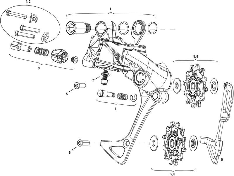 Afbeelding laden in galerijviewer, Sram achterderailleur rival 1 rear derail. rival 1 11-sp.,alu
