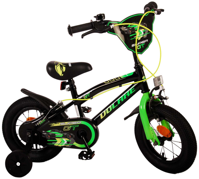 Afbeelding laden in galerijviewer, Volare Super GT Kinderfiets - Jongens - 12 inch - Groen - Twee handremmen
