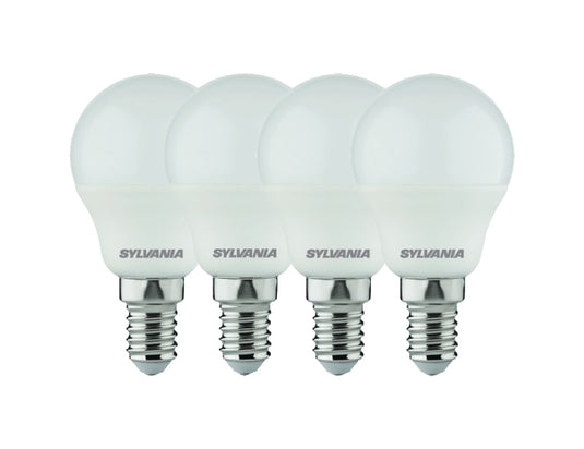 Sylvania ledlamp - e14 - 470 lm - kogel - mat - 4 stuks