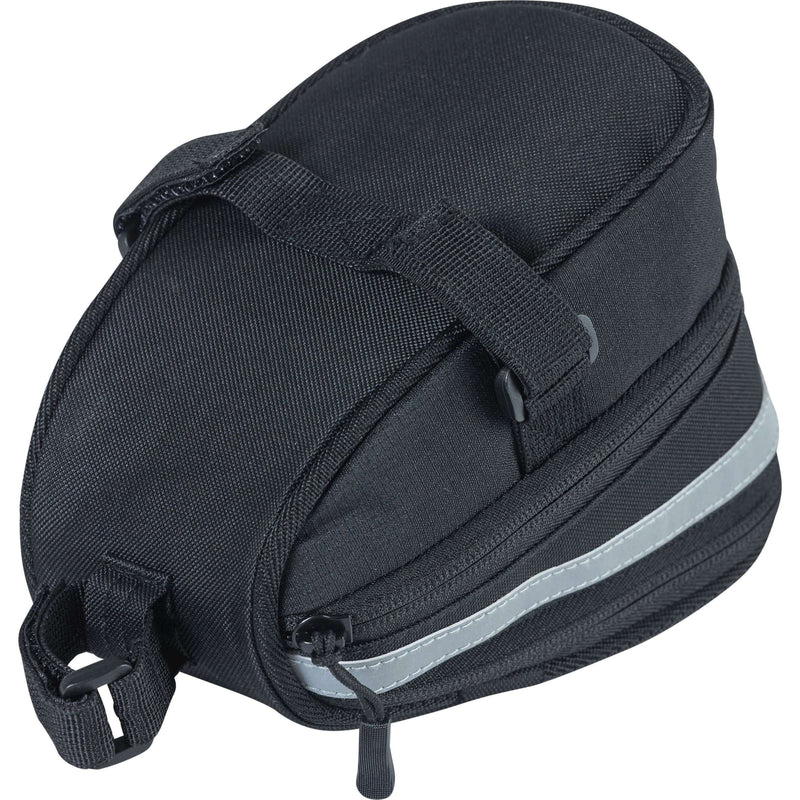 Afbeelding laden in galerijviewer, Basil Mada Zadeltas - Compact, zwart, 1L, klittenband, fietsaccessoire
