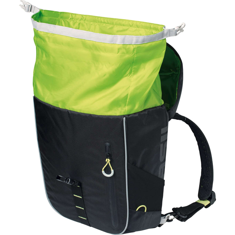 Afbeelding laden in galerijviewer, Basil Miles Daypack - sportieve fietstas - unisex - zwart lime
