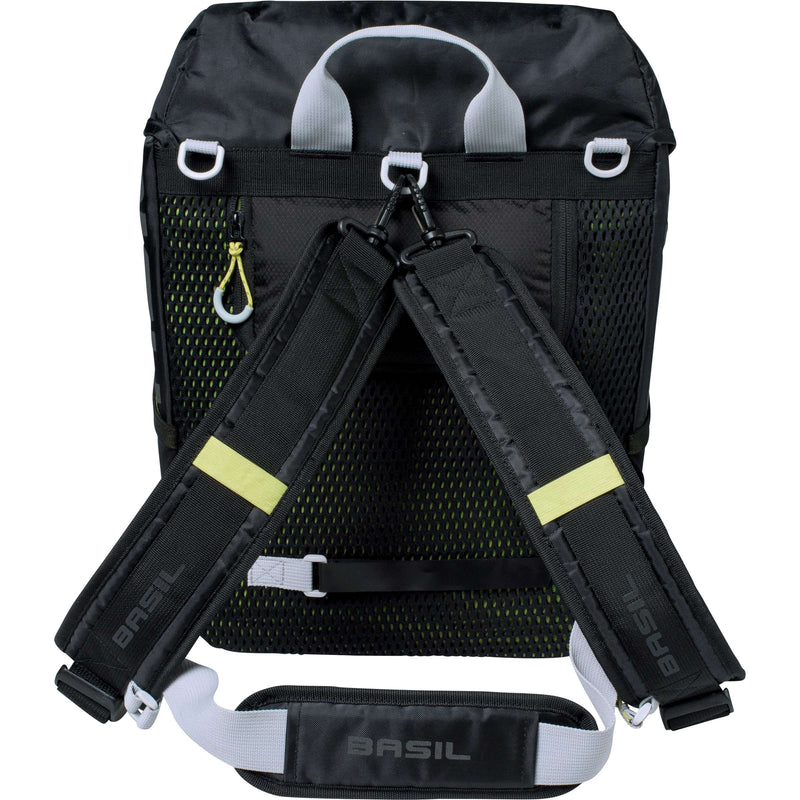 Afbeelding laden in galerijviewer, Basil Miles Daypack - sportieve fietstas - unisex - zwart lime
