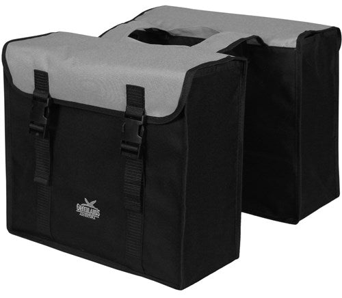Greenlands Dubbele tas, zwart-grijs. afmeting 38x34x13cm. totaalinhoud 35L