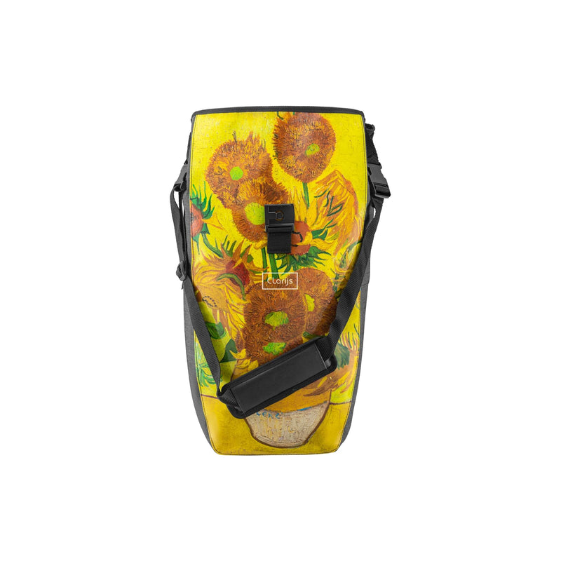 Afbeelding laden in galerijviewer, Clarijs fietstas solobag 24l van gogh sunflowers
