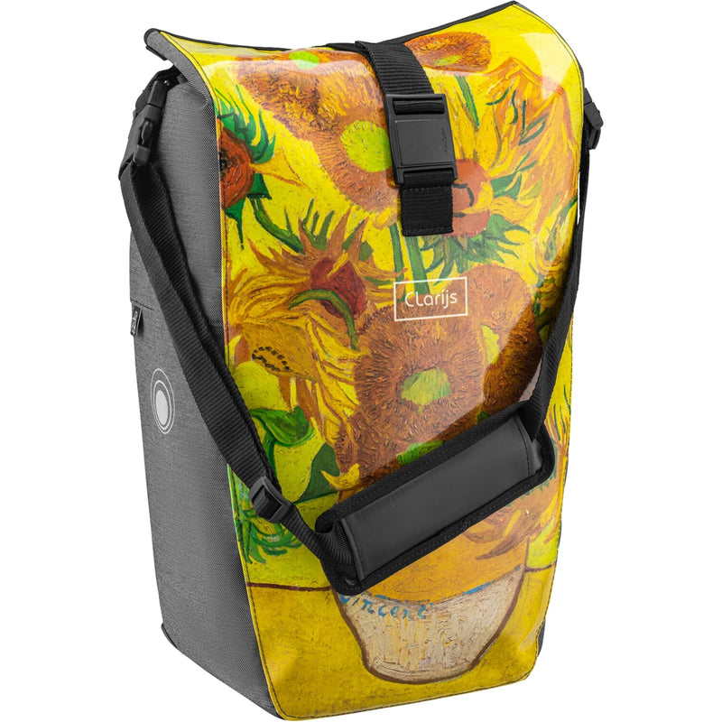 Afbeelding laden in galerijviewer, Clarijs fietstas solobag 24l van gogh sunflowers
