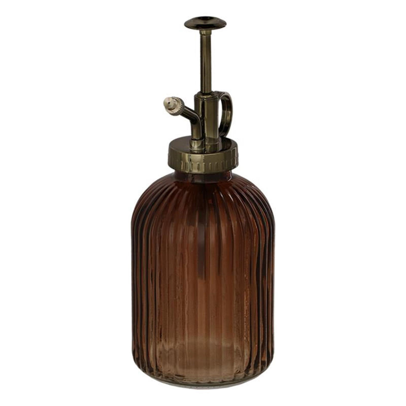 Afbeelding laden in galerijviewer, Esschert design plantensproeier glas geribbeld bruin of grijs l8 x d7,6 x h19,2cm
