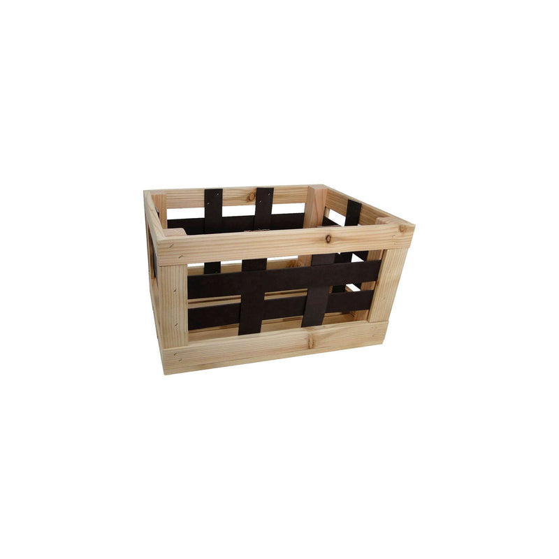 Afbeelding laden in galerijviewer, Fietskrat leren raster 20L 40x29x24cm
