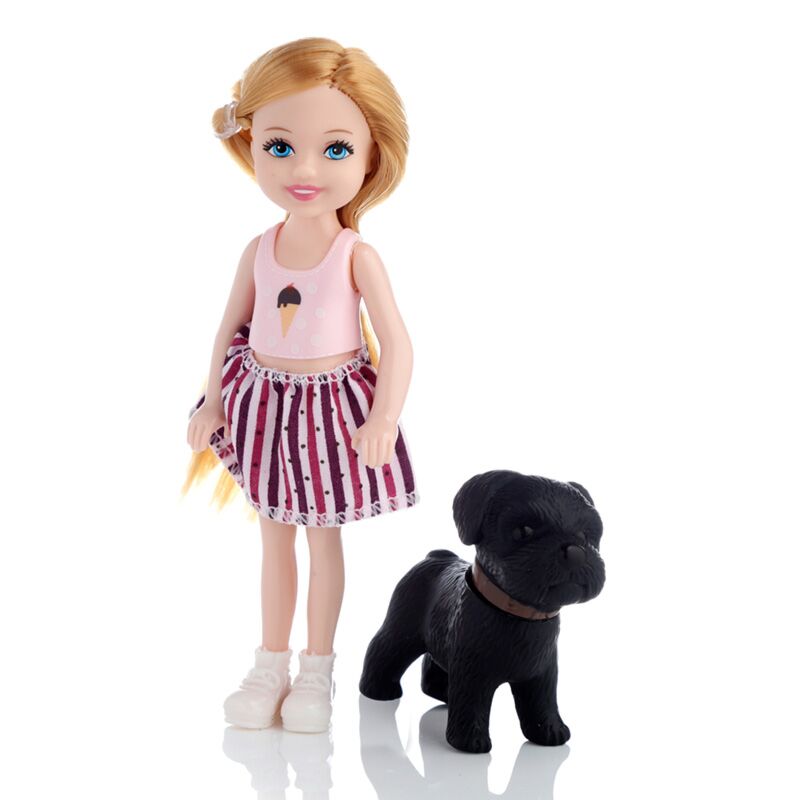 Afbeelding laden in galerijviewer, Sally aankleed pop met hond accessoires
