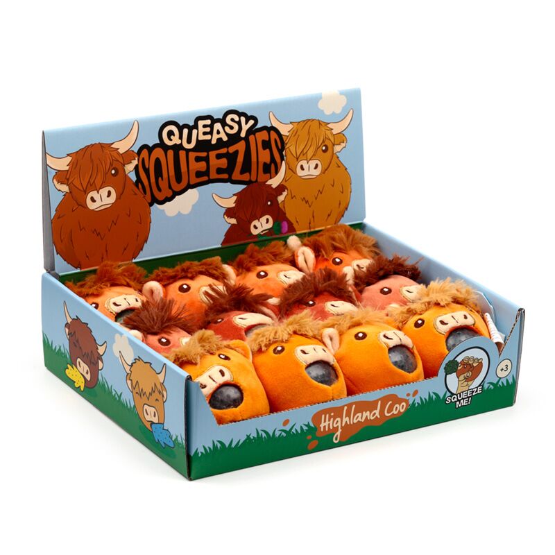 Afbeelding laden in galerijviewer, Queasy squeezies highland coo koe knijp speelgoed
