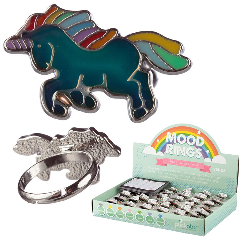Afbeelding laden in galerijviewer, Betoverde regenboog eenhoorn kinder moodring
