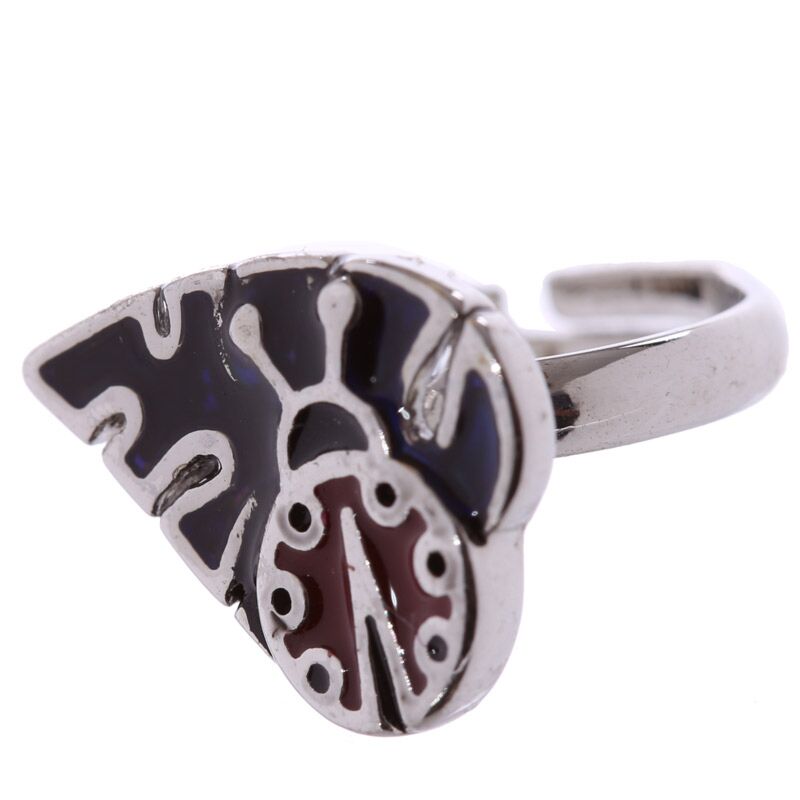 Afbeelding laden in galerijviewer, Kinder moodring met dier, kever bloem
