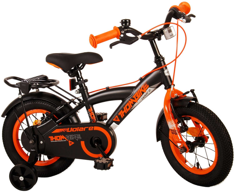 Afbeelding laden in galerijviewer, Volare Thombike Kinderfiets - Jongens - 12 inch - Zwart Oranje - Twee Handremmen

