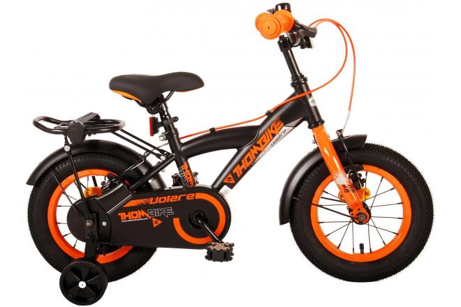 Afbeelding laden in galerijviewer, Volare Thombike Kinderfiets - Jongens - 12 inch - Zwart Oranje - Twee Handremmen
