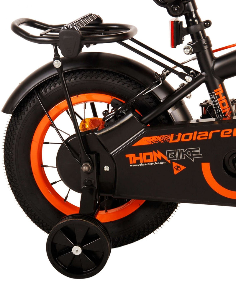 Afbeelding laden in galerijviewer, Volare Thombike Kinderfiets - Jongens - 12 inch - Zwart Oranje - Twee Handremmen
