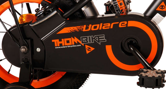 Volare Thombike Kinderfiets - Jongens - 12 inch - Zwart Oranje - Twee Handremmen