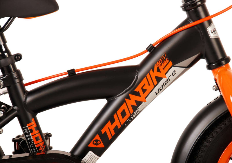 Afbeelding laden in galerijviewer, Volare Thombike Kinderfiets - Jongens - 12 inch - Zwart Oranje - Twee Handremmen
