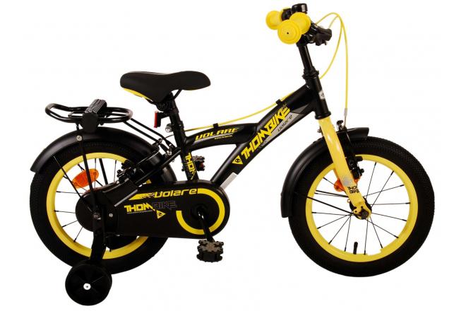 Afbeelding laden in galerijviewer, Volare Thombike Kinderfiets Jongens 14 inch Zwart Geel Twee Handremmen
