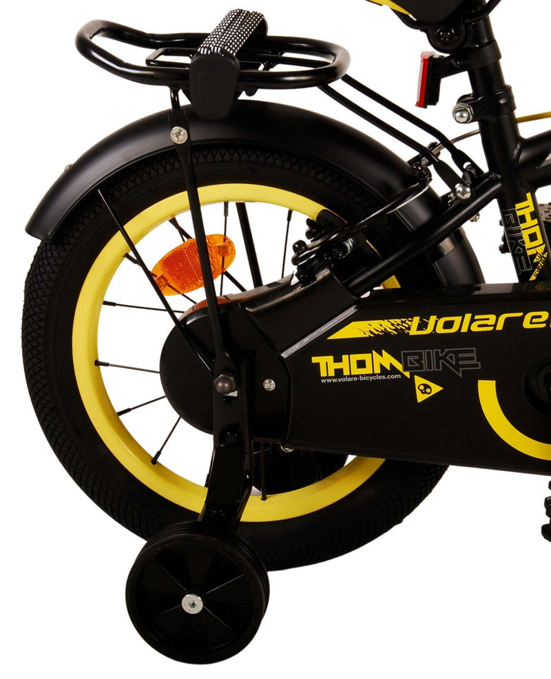 Afbeelding laden in galerijviewer, Volare Thombike Kinderfiets Jongens 14 inch Zwart Geel Twee Handremmen
