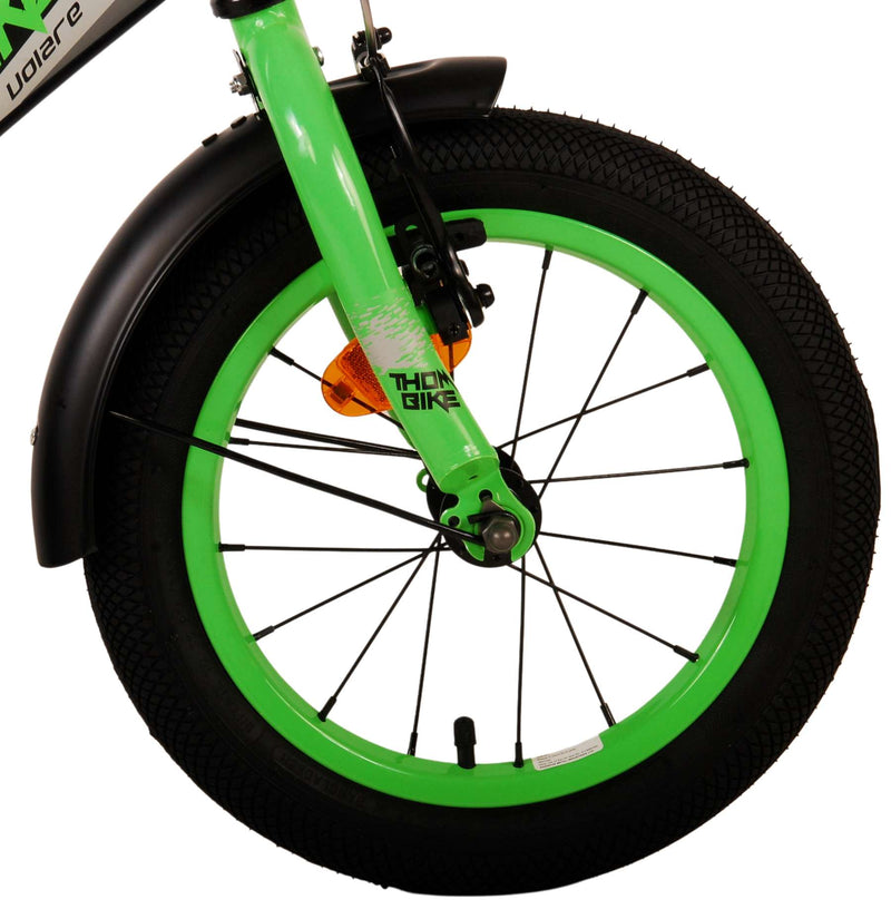 Afbeelding laden in galerijviewer, Volare Thombike Kinderfiets - Jongens - 14 inch - Zwart Groen
