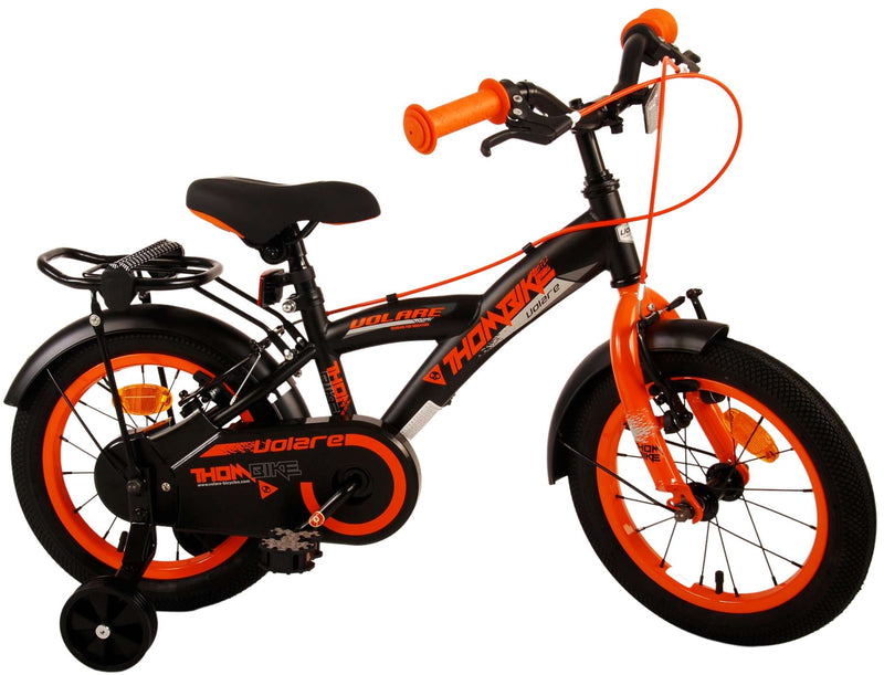 Afbeelding laden in galerijviewer, Volare Thombike Kinderfiets Jongens 14 inch Zwart Oranje Twee Handremmen
